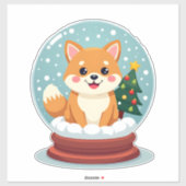Sticker Shiba Snow Globe (Feuille)