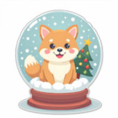 Sticker Shiba Snow Globe (Devant)