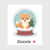 Sticker Shiba Snow Globe (Feuille)