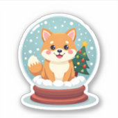 Sticker Shiba Snow Globe (Devant)
