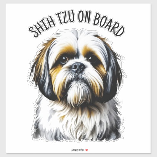 Sticker Shih Tzu à bord (Feuille)