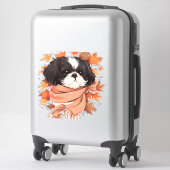 Sticker Shih Tzu Fall Dog Automne quitte Thanksgiving Copi (Sur valise)