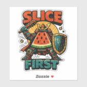 Sticker Shogun Pastèque – TRANCHEZ D'ABORD Style Bande Des (Feuille)