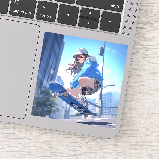 Sticker 【SHOP限定イラスト】スケボーJKシール Seal|寿司娘 GenerativeAI (Détail)