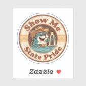 Sticker Show Me State Pride_ Missouri Catfish and Arch Art (Feuille)