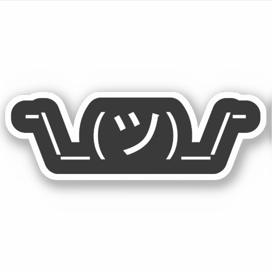 Sticker Shrug Emoticon —\_(ツ)_/ Afficher le Kaomoji japona (Devant)