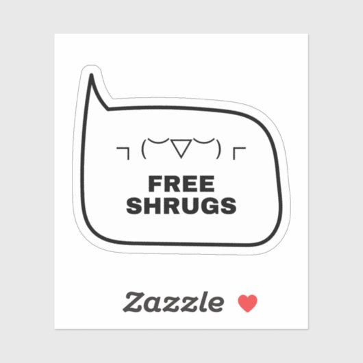 Sticker SHRUGS LIBRES Drôle Kaomoji Emoticons Japonais (Feuille)