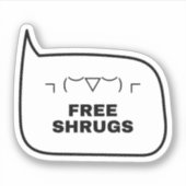 Sticker SHRUGS LIBRES Drôle Kaomoji Emoticons Japonais (Devant)