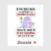 Sticker Si Je Suis Mal, C'Est La Faute De Ma Grand-Mère. (Feuille)