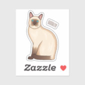 Sticker Siamese cat cartoon (Feuille)