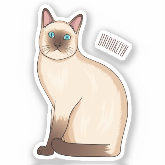 Sticker Siamese cat cartoon (Recto)