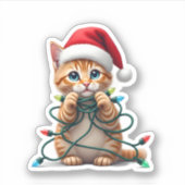 Sticker Siamese Cat Christmas V-Neck (1) (Devant)