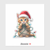Sticker Siamese Cat Christmas V-Neck (1) (Feuille)
