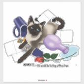 Sticker Siamese Cat Mischief drôle (Feuille)