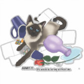 Sticker Siamese Cat Mischief drôle (Devant)