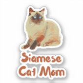 Sticker Siamese Chat Maman (Recto)