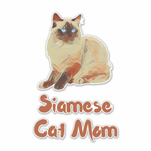 Sticker Siamese Chat Maman (Devant)