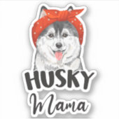 Sticker Siberian Husky Chien race Maman Cadeau (Devant)