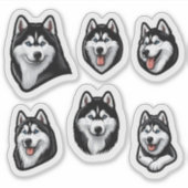 Sticker Sibérien Husky Custom-Cut Vinyl (Devant)