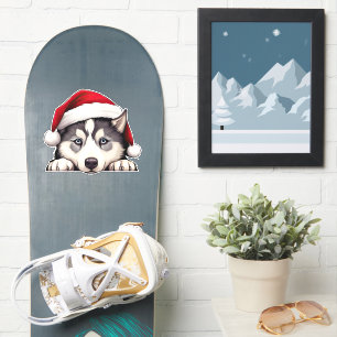 Sticker Sibérien HuskyVinyl Festive Noël