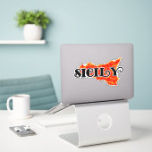 Sticker Sicile (Ordinateur portable sur le bureau)