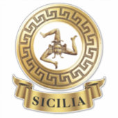 Sticker Sicile Trinacrie Symbole (Devant)