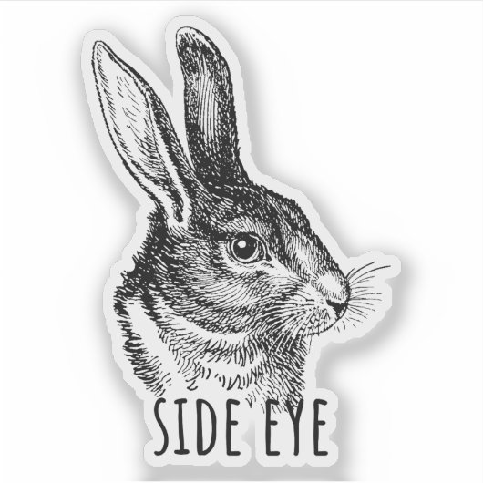 Sticker Side Eye Funny Bunny (Devant)