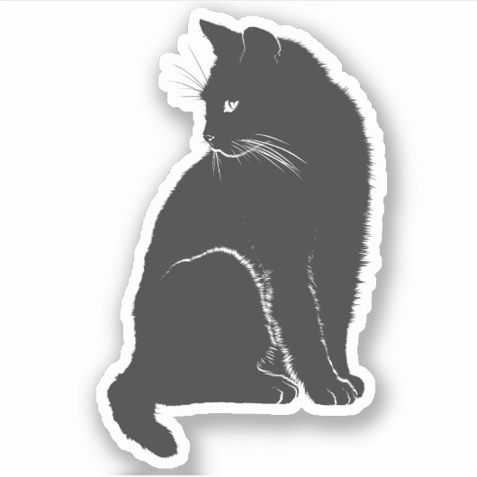 Sticker Siège de chat noir (Devant)