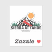 Sticker Sierra Rétro À Tahoe Ski (Feuille)