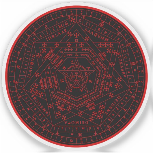 Sticker Sigillum Dei Aemeth (rouge) (Devant)
