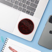 Sticker Sigillum Dei Aemeth (rouge) (Ordinateur portable avec iPhone)