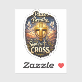 Sticker Sign of the Cross Christian Faith