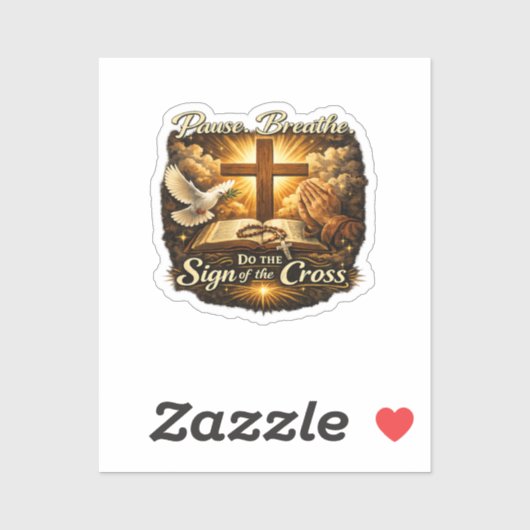 Sticker Sign of the Cross Christian Faith (Feuille)