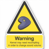 Sticker Signal d'avertissement de recompilation du noyau G (Devant)