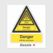 Sticker Signal d'avertissement de récursion infini (Feuille)