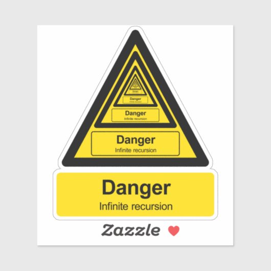 Sticker Signal d'avertissement de récursion infini (Feuille)