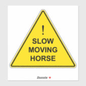 Sticker Signal d'avertissement équestre amusant "Cheval à (Feuille)