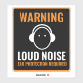 Sticker Signal d'avertissement sonore fort. Protection de  (Feuille)