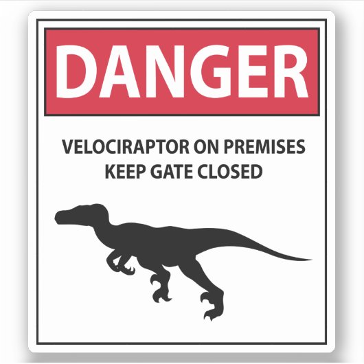 Sticker Signal de danger (Raptors) (Devant)