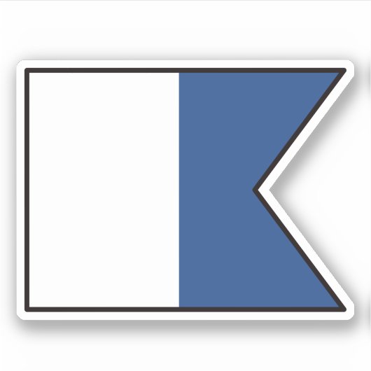 Sticker Signal indicateur ALFA/ALPHA - plongeur vers le ba (Devant)
