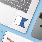 Sticker Signal indicateur ALFA/ALPHA - plongeur vers le ba (Ordinateur portable avec iPhone)