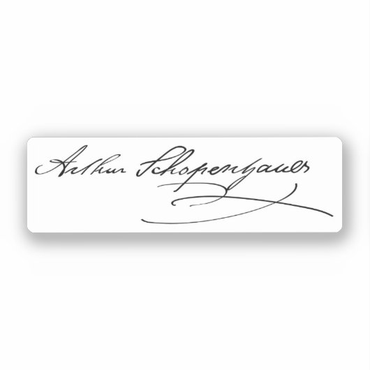 Sticker Signature Arthur Schopenhauer (Recto)