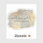 Sticker Signature holographique Script moderne Parties sci (Feuille)