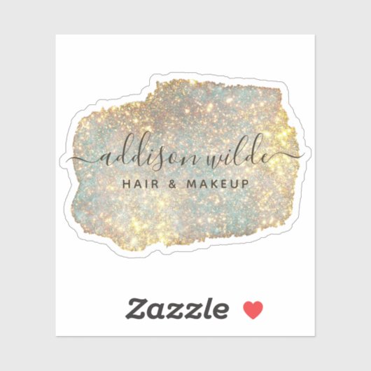 Sticker Signature holographique Script moderne Parties sci (Feuille)