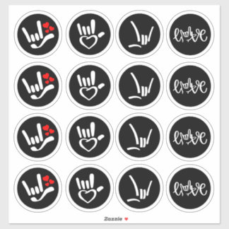 Sticker « Signé avec amour – ASL ILY »