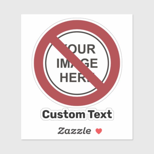 Sticker Signe circulaire d'interdiction avec texte et imag (Feuille)