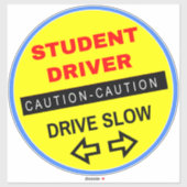Sticker Signe de prudence du conducteur étudiant (pour voi (Feuille)