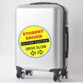 Sticker Signe de prudence du conducteur étudiant (pour voi (Sur valise)