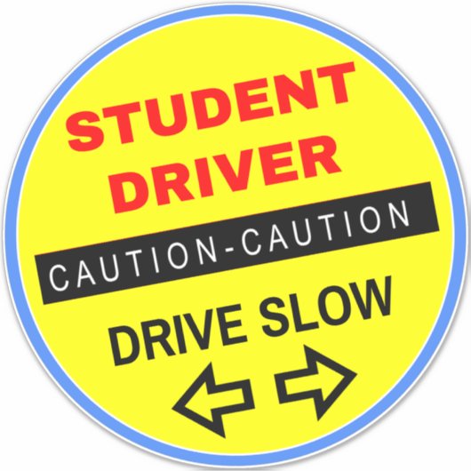Sticker Signe de prudence du conducteur étudiant (pour voi (Devant)