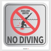 Sticker Signe d'eau faible de plongée (Feuille)